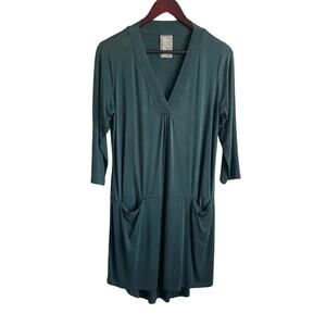 Dolan Women Dress MP Green Left Coast Shift Mini‎ Slinky Stretch Effortless Easy